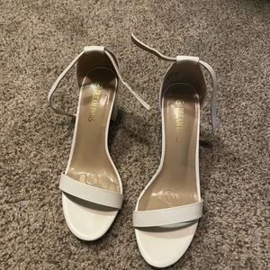White Block Heels